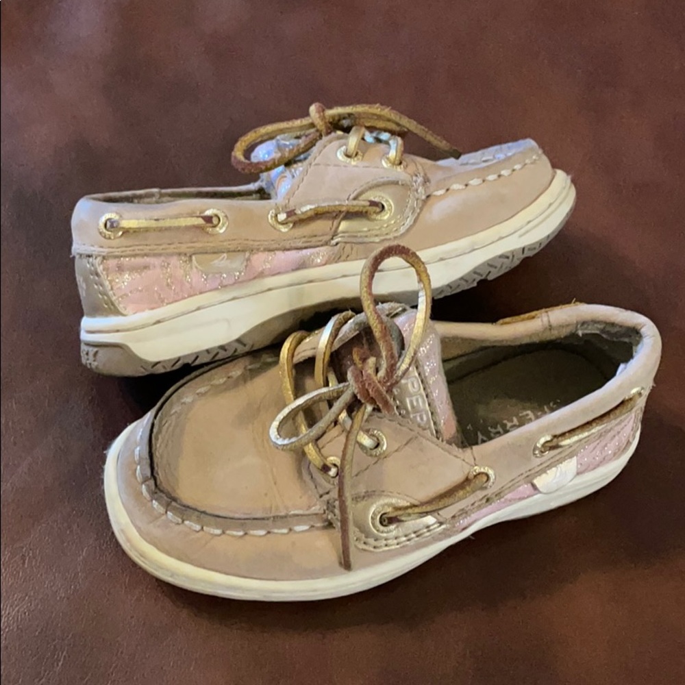 Sperry boatshoes pink & gold